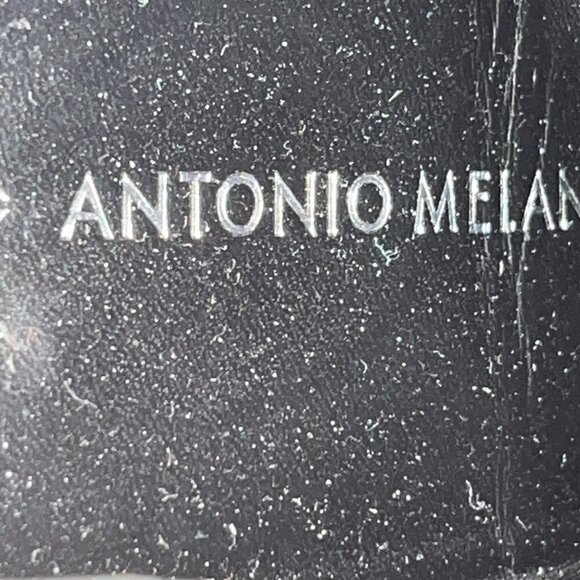 ANTONIO MELANI Black Suede Back Zip Stacked Heel Ankle Boots Booties - EUC - 7M - Picture 7 of 8